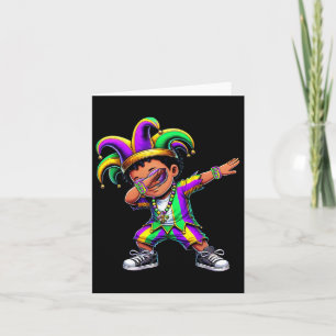 Cartão Jester Hat Mardi Gras Shirts Dabbing Boys New