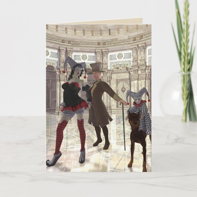 Cartão jesters in costume greeting card (Frente)