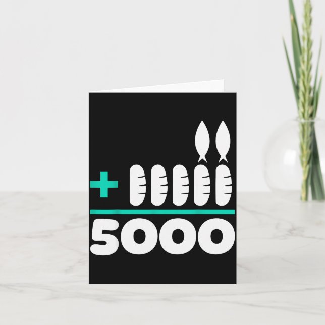 Cartão Jesus 2 Peixes 5 Pães 5000 Escolhidos Contra O Cu (Frente)