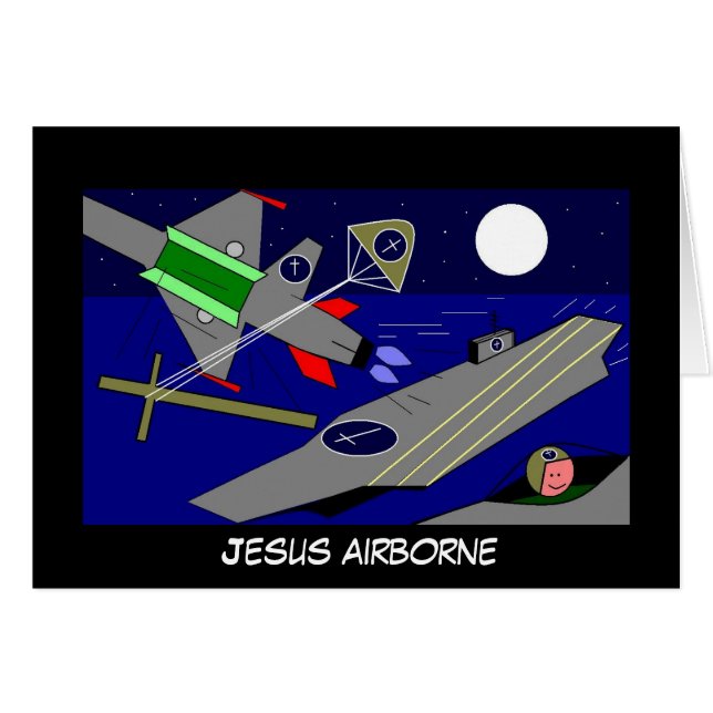 Cartão Jesus Airborne (Frente horizontal)