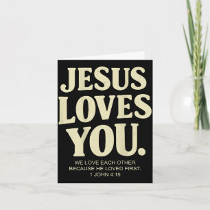 Cartão Jesus ama versículo bíblico cristão 1 joão 4_19 (e