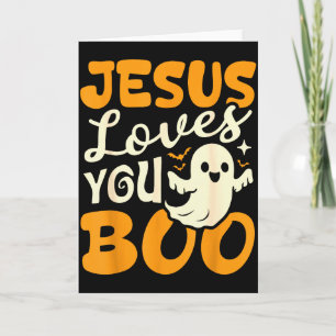 Cartão Jesus Ama Você Boo Cristão Dia das Bruxas Fantasma