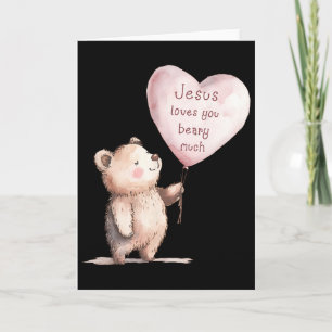 Cartão Jesus Ama Você Muito Cute Crianças Cristãs