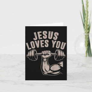 Cartão Jesus Ama Você Treino Cristão Engraçado Barra de A