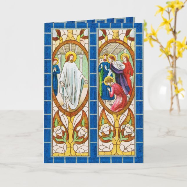 Cartão Jesus aparece nos apóstolos da Páscoa (RT 02) (Flor Amarela)