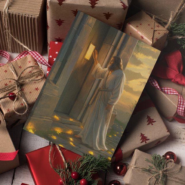 Cartão Jesus batendo em uma porta russa (Criador carregado)