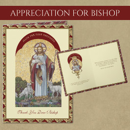 Cartão Jesus, bom pastor, padre bispo, encorajamento