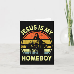 Cartão Jesus Bonito Homeboy Retro Cristão Religioso