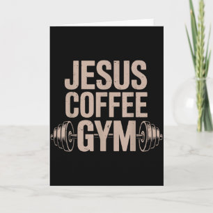 Cartão Jesus Café Academia Engraçado Cristão Treino Barra