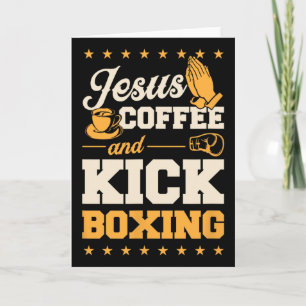 Cartão Jesus Café e Kickboxing Engraçado Fofo Cristão K