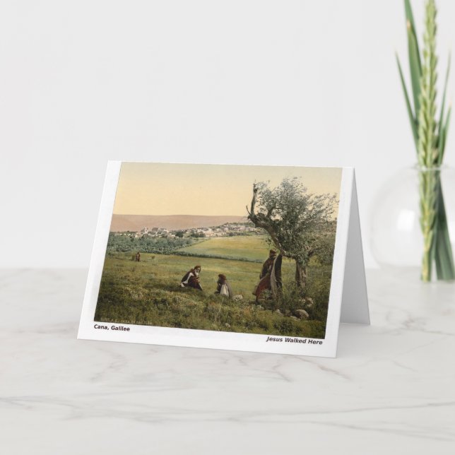 Cartão Jesus Caminhou Aqui: Cana, Galileia (Frente)