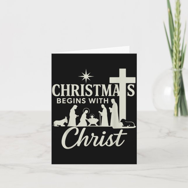 Cartão Jesus Christmas Begins With Christ Pjs Pajamas Tod (Frente)