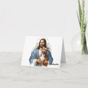 Cartão Jesus com a Simpatia de Perda de Cão-Touro