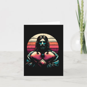 Cartão Jesus com luvas de boxim - Religião Cristã Engraça