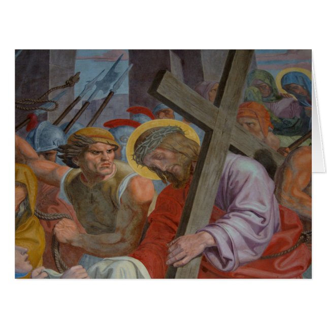 Cartão Jesus Com Sua Cruz (Frente horizontal)