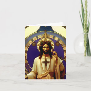 Cartão Jesus Cristo - IA - Art Nouveau - B