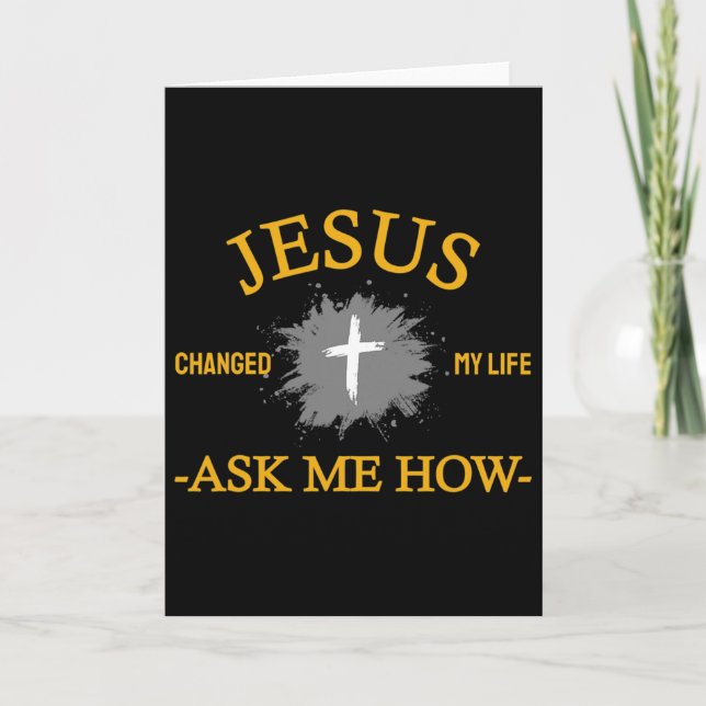 Cartão Jesus Cristo Mudou Minha Vida  (Frente)