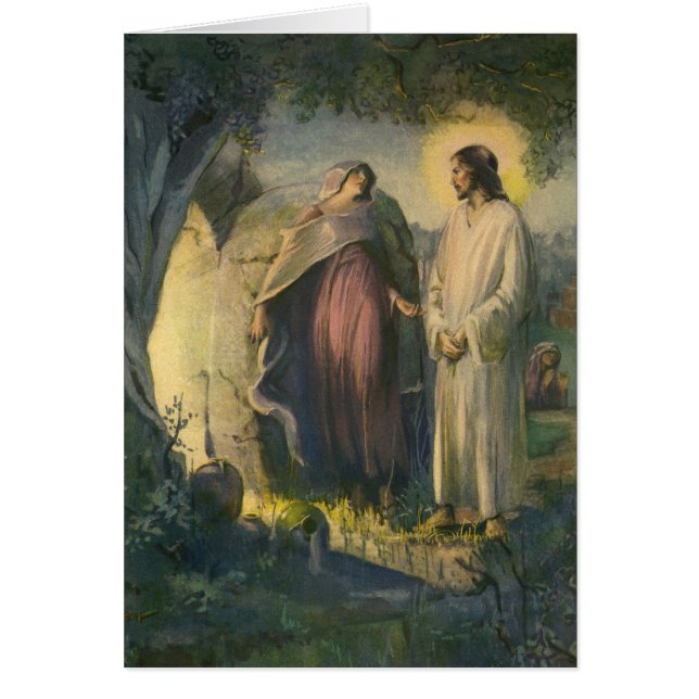 Cartão Jesus Cristo Risen by the Tomb by ML Greer (Frente)