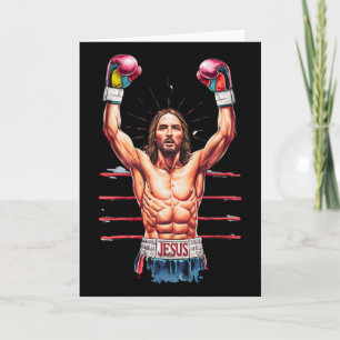 Cartão Jesus Deus Kickboxing Ou Boxe Vitória Meme Engraça