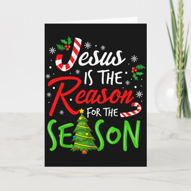 Cartão Jesus É a Razão da Temporada Fé Cristã (Frente)