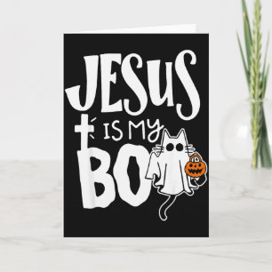 Cartão Jesus É Meu Boo - Gato Assustador Divertido Natal