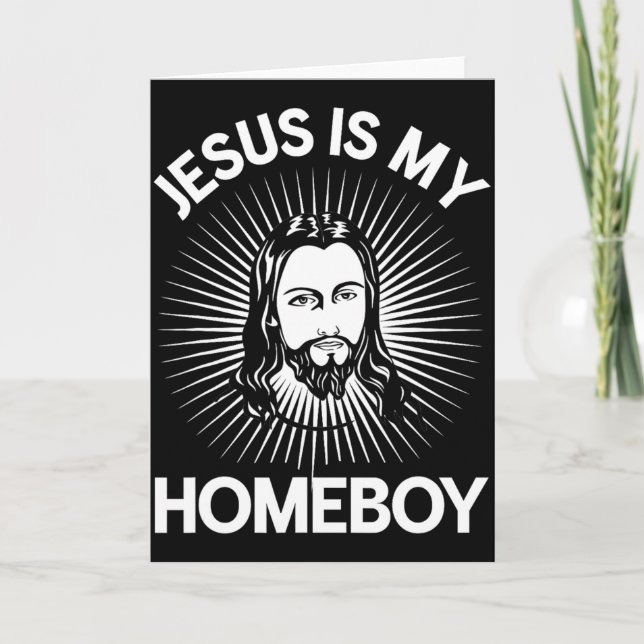 Cartão Jesus É Meu Parceiro Camiseta Divertida Bíblica Cr (Frente)