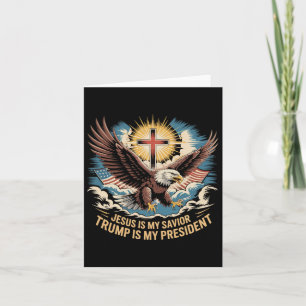 Cartão Jesus é meu salvador é meu presidente Trump Sup