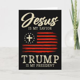 Cartão Jesus É Meu Salvador Trump É Meu Presidente Bandei