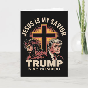 Cartão Jesus É Meu Salvador Trump É Meu Presidente Religi