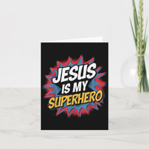 Cartão Jesus É Meu Super-herói Cristão Menino Filho de De
