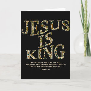 Cartão Jesus É Rei Camuflagem Cruz Cristã Deus Fé Bíblia