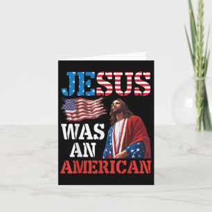 Cartão Jesus Era Um Cristão Patriótico Americano Bandeira