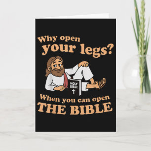 Cartão Jesus Groovy Por que abrir as pernas quando você p