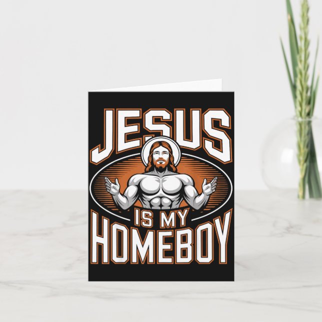 Cartão Jesus Is My Homeboy Religious Gym Christian Faith  (Frente)