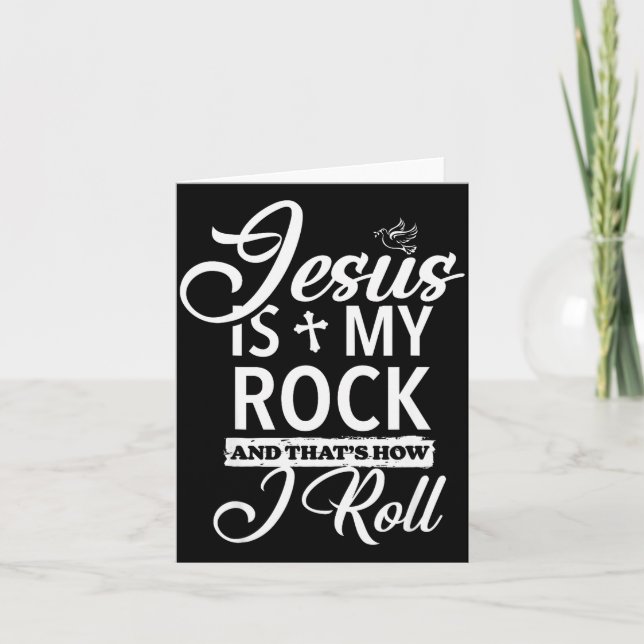 Cartão Jesus Is My Rock And That Is How I Roll Funny Reli (Frente)