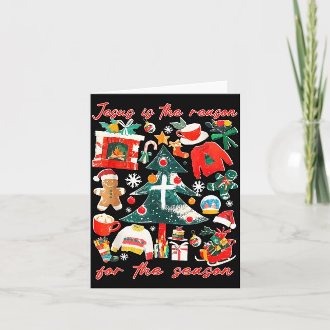 Cartão Jesus Is The Reason For The Season Christian Faith (Frente)