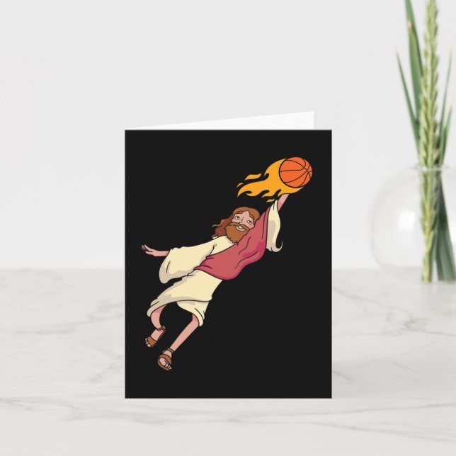 Cartão Jesus Jogando Basquete (Frente)
