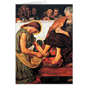 Cartão Jesus Lavando Pés de Peter