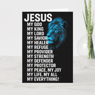 Cartão Jesus - Leão Rei Cristão Senhor Salvador Fé
