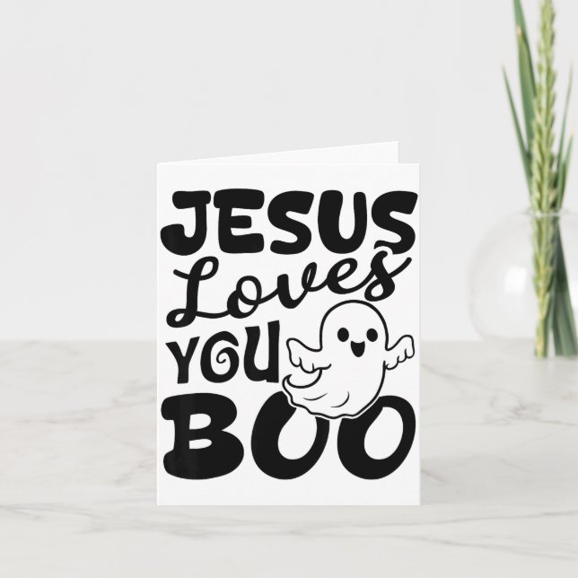 Cartão Jesus Loves You Boo Christian Halloween Ghost Funn (Frente)