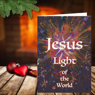 Cartão Jesus Luz do Natal Citação da Bíblia do Mundo