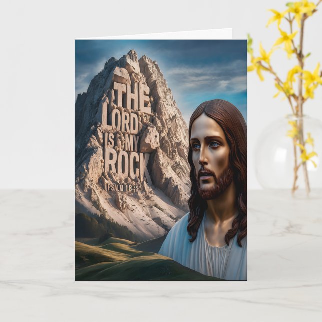 Cartão Jesus Majestoso: Guardião da Montanha (Flor Amarela)