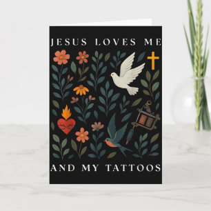 Cartão Jesus Me Ama E Minhas Tatuagens 