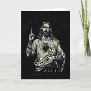 Cartão Jesus Me Ama E Minhas Tatuagens Cristão Tatuado T