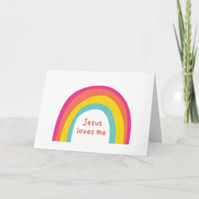 Cartão Jesus me ama. postais (Frente)