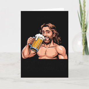 Cartão Jesus O Chupador de Cerveja Definitivo _ Engraçado