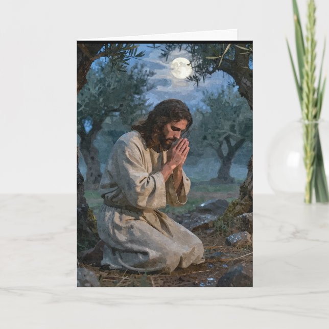 Cartão Jesus orando (Frente)