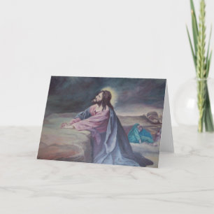 Cartão Jesus orando no Getsêmani