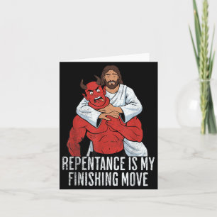 Cartão Jesus Páscoa BJJ Luta MMA Fã Arrependimento