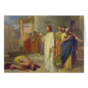 Cartão Jesus que cura o Leper, 1864